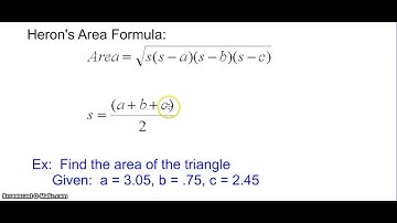 Area of an oblique triangle using Herons Formula