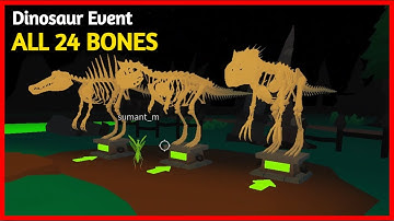 Roblox Animal Simulator ALL 24 BONES Location [Dinosaur Event]