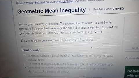 April long challenge codechef #geometric mean Inequality