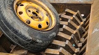 Car Tires vs Metal Shredder