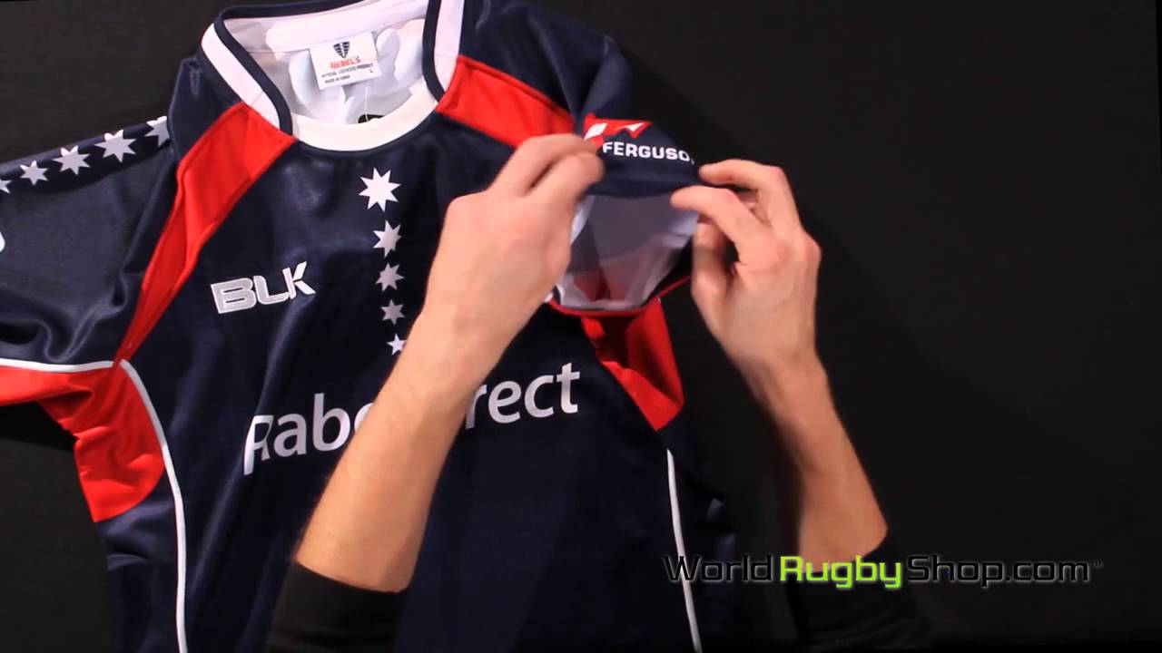 Maillot De Rugby BLK Melbourne Rebels - Taille Youth 10 Ans - Bleu Marine 2014 - Occasion Excellent état