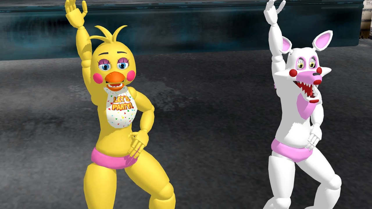 Чика танцует фнаф. Чика танцует. Танцующую чику. Fnaf 2 чика танцует. Фнаф мангл бонни фредди чика.