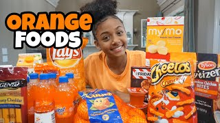 I Only Ate Orange Foods for 24 Hours Challenge | LexiVee03