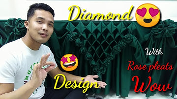 Table skirting DIAMOND DESIGN with rose pleats and flower design. Part 3