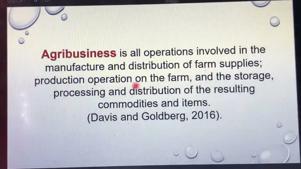 Introduction to Agribusiness (Part 1)