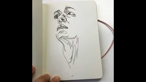 Face and neck drawn in one continuous line  - 980366