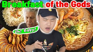 Trying Sarawak Laksa! Best Malaysian Breakfast! Breakfast of Gods - Malaysian Street Food Mukbang