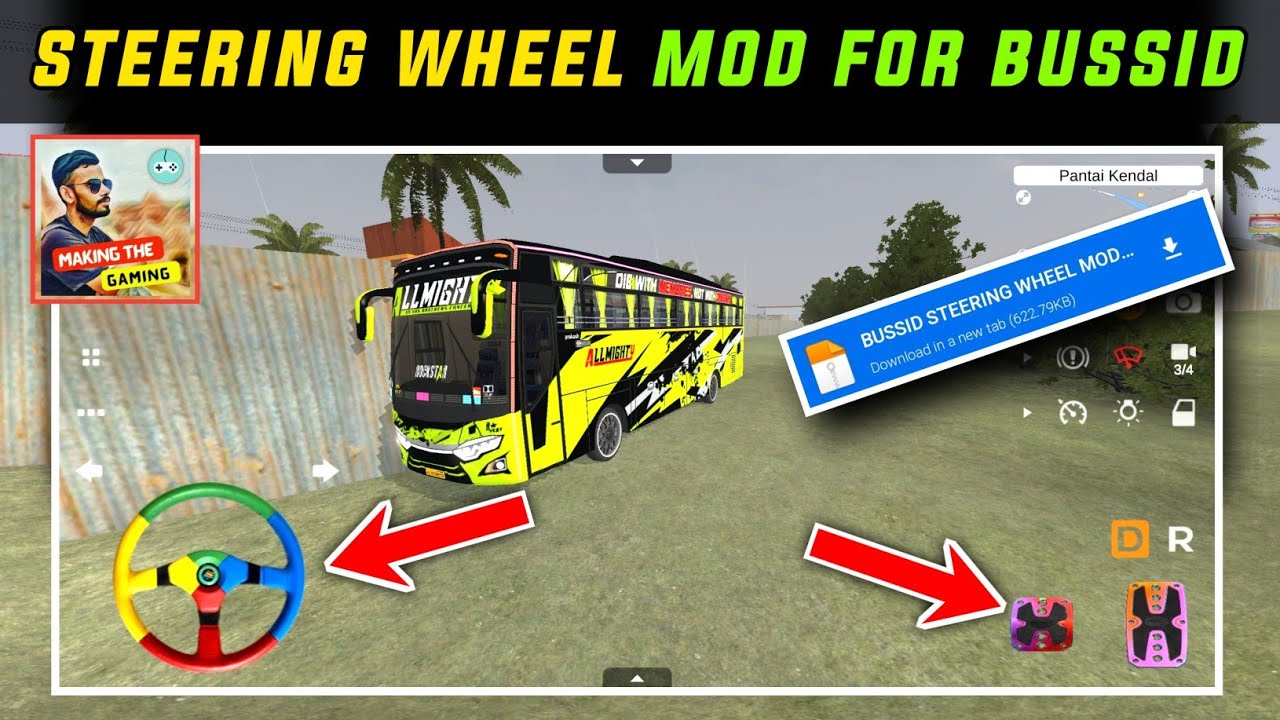 How to Add STEERING WHEEL Mod in Bus Simulator Indonesia Steering