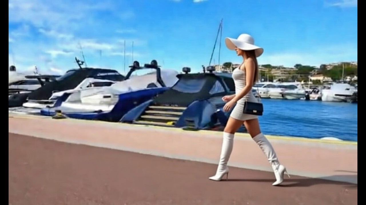 Walking Walking Tour in Juan-les-pins, France - Sea, and City sounds - n1 Port GALLICE