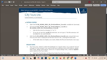 Shelly Cashman Access 365/2021 | Module 3 Sam Project 1b | City Tours Ltd