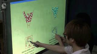 Distinguishing Multiple Smart-Phone Interactions on a Multi-touch Wall Display