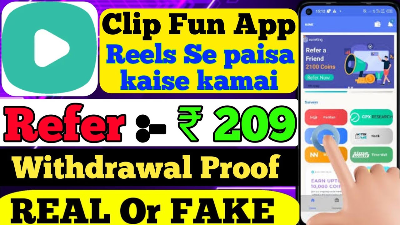 Clip fun app se paise kaise kamaye || Clip fun app || Clip fun app withdrawal | Clipfun real or fake