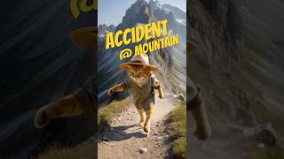 Unexpected accident in the mountains #cute #cat #miaw #funny #cartoon #catlaughs #adventure #aicat