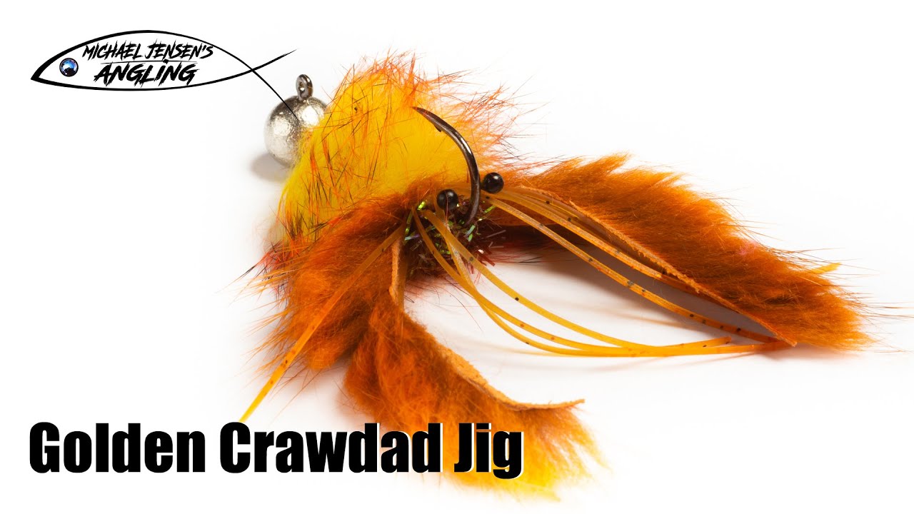 Golden Crawdad Jig - hair jig tying tutorial 