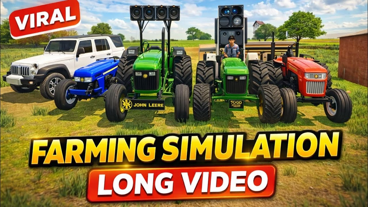 Farming simulation 🥺 long video 🤣 Indian bicycle tractor game vinittopgamer2.0