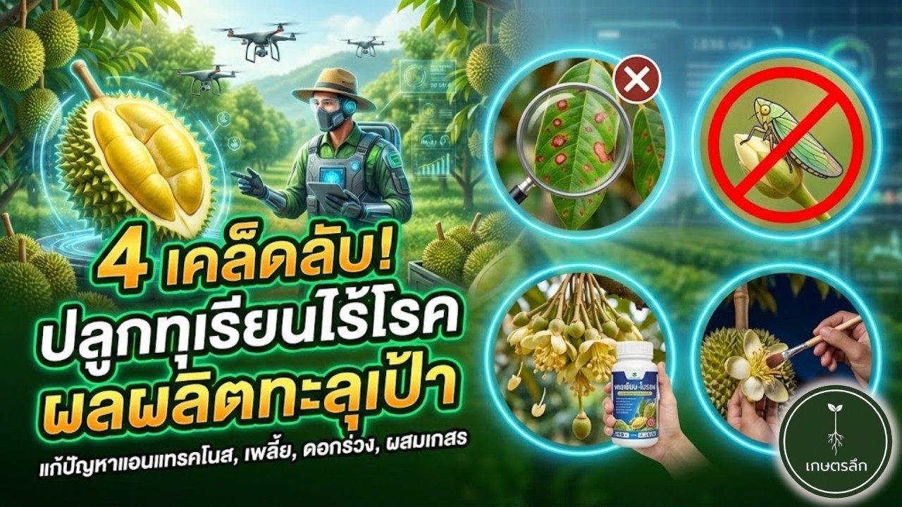 เกษตรลึก: เคล็ดลับปลูกทุเรียนไร้โรค ผลผลิตทะลุเป้า #เกษตรลึก #เทียนชัยเกษตร