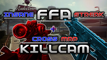 INSANE FFA KILL CHAIN STREAK w/ CROSS MAP TRICKSHOT KILLCAM! (BO2)