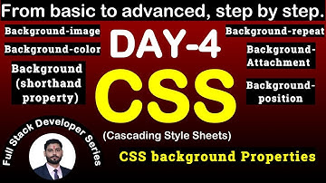 CSS Day-4:  CSS Background Properties Explained | Full Stack Developer Series 👌#html5 #css