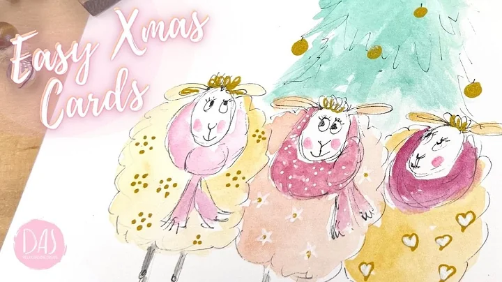 Simple Scandi Sheep Watercolor for Christmas Cards...