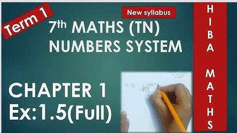 7th maths chapter 1 exercise 1.5 full Answers. term 1 New Syllabus. TN Samacheer