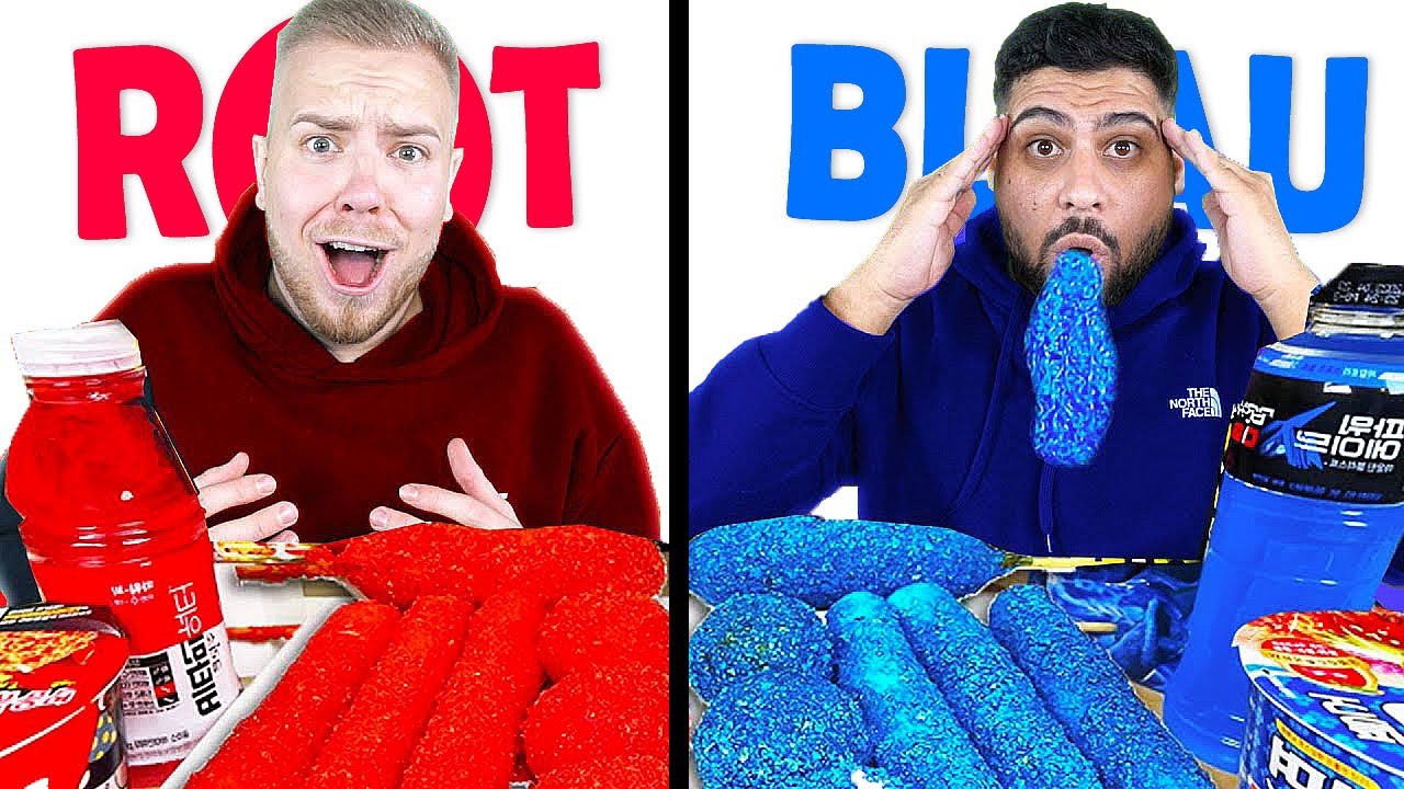 BLAUES ESSEN gegen ROTES ESSEN Challenge!