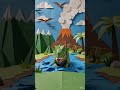 The T-Rex Climbs Back Out 😳 #shorts| Paper Art Stop-motion by WOOHA