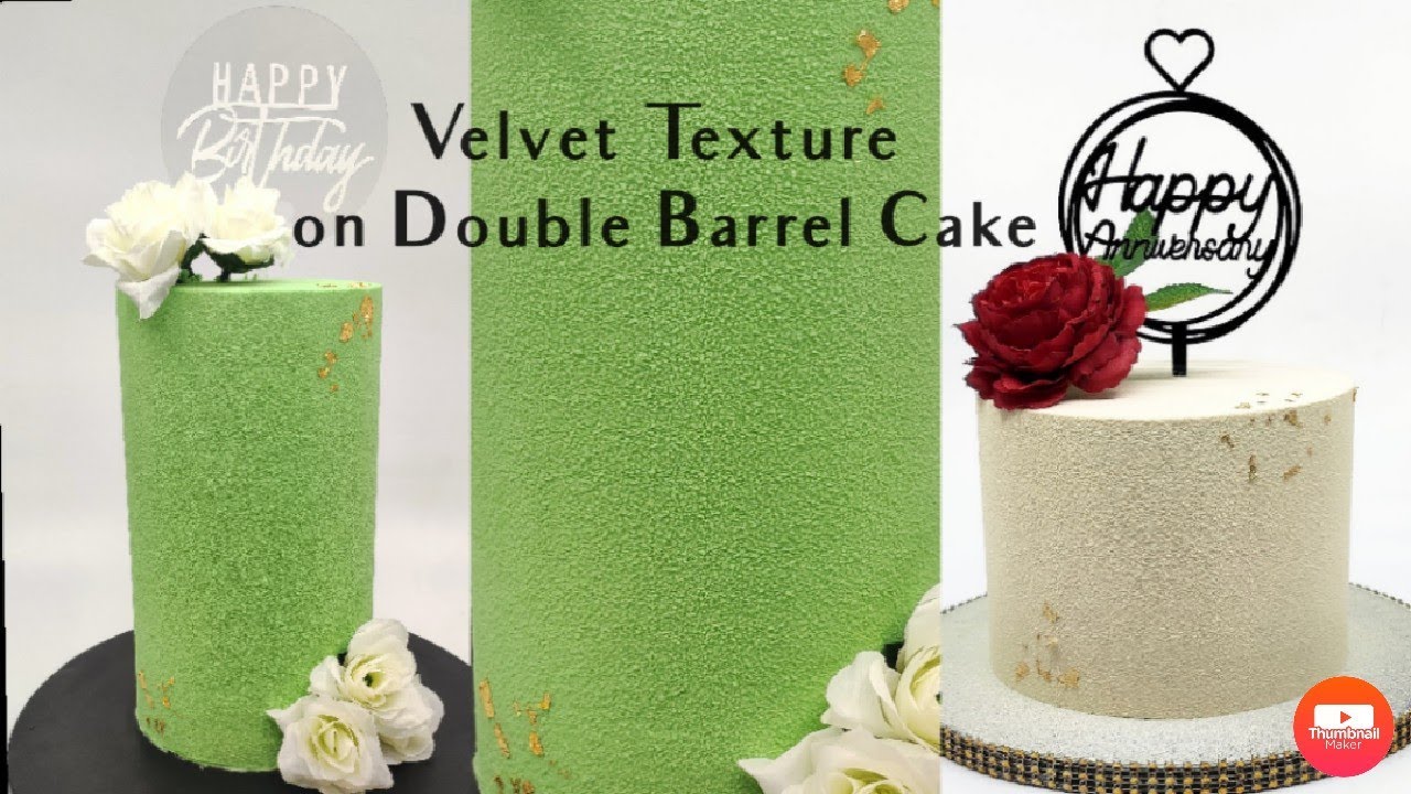 Velvet Texture on Double Barrel Cake.. Flocking.. Chocolate Velour