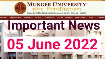 Munger University (MU) Today News Part-1 Admission,PG Admission,Part-3 Marksheet,PG Sem-1&3 Result