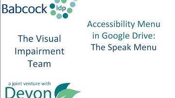 Accessibility Menu in Google Docs- Using the Speak Menu
