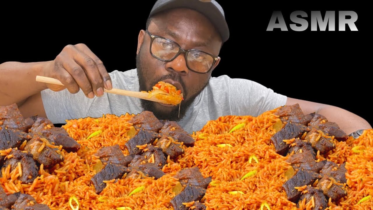 JOLLOF RICE, VEGETABLE SAUCE/STEW, EGG and more… (ASMR)