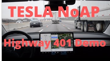 TESLA NAVIGATE ON AUTOPILOT - Highway 401 Demo - Mild Lane Change Setting