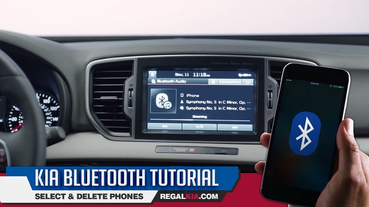 Kia Bluetooth Tutorial - How To Select And Delete Phones - Youtube