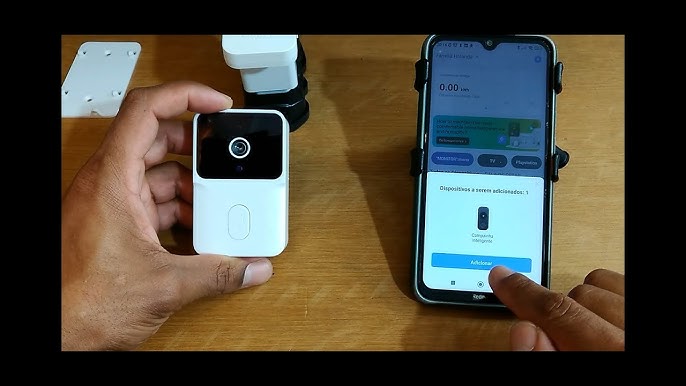 Campainha Inteligente com câmera Wi-Fi padrão Tuya: Atenda pelo smartfone 