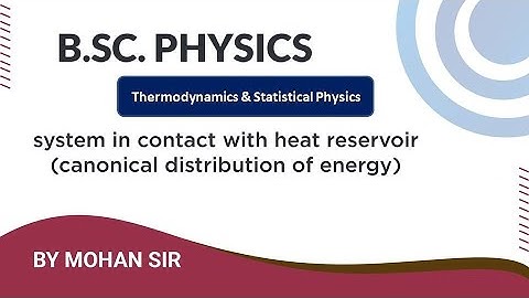 System In Contact With Heat Reservoir (Canonical Distribution Of Energy)