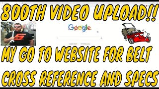 800TH VIDEO UPLOAD! MY GO TO WEBSITE FOR BELT CROSS REFERENCE AND SPECS / SHARE THIS!!