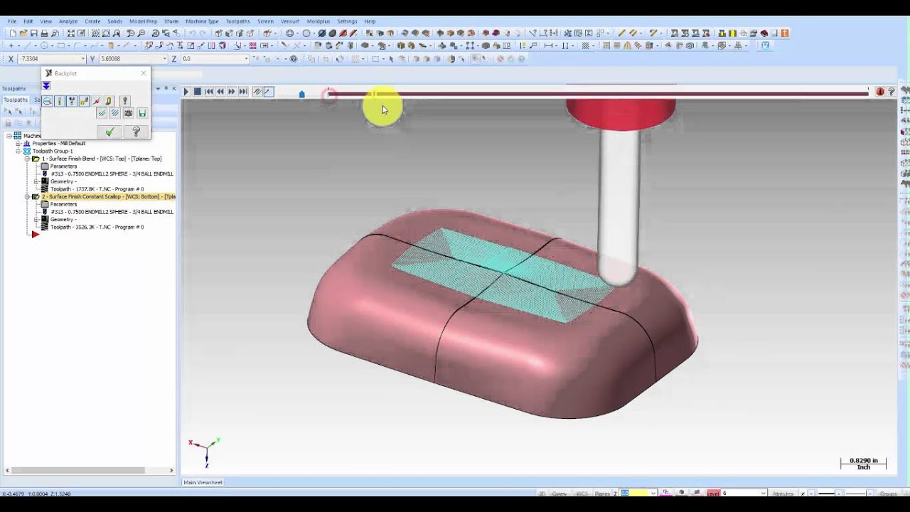 Mastercam X9 Surface finish Scallop YouTube