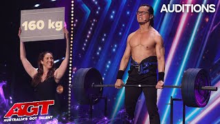 Strongman LIFTS &amp; SINGS At The Same Time! | Australia&#39;s Got Talent 2022