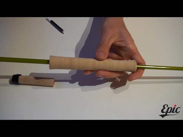 Fly rod building - preparing the grip and blank for gluing 