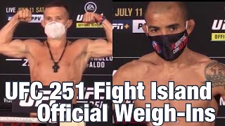 See jose aldo and petr yan weigh in at the ufc 251 weigh-ins fight
island abu dhabi. website: http://www.mmaweekly.com/ subscribe on :
https://w...