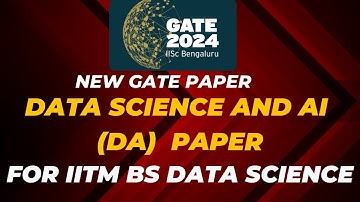 GATE 2024 | NEW GATE PAPER "DA" FOR IIT MADRAS BS DATA SCIENCE |  #gate2024 #gate_data_science_da_24