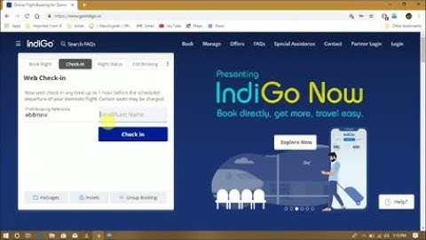 Indigo airlines web check-in