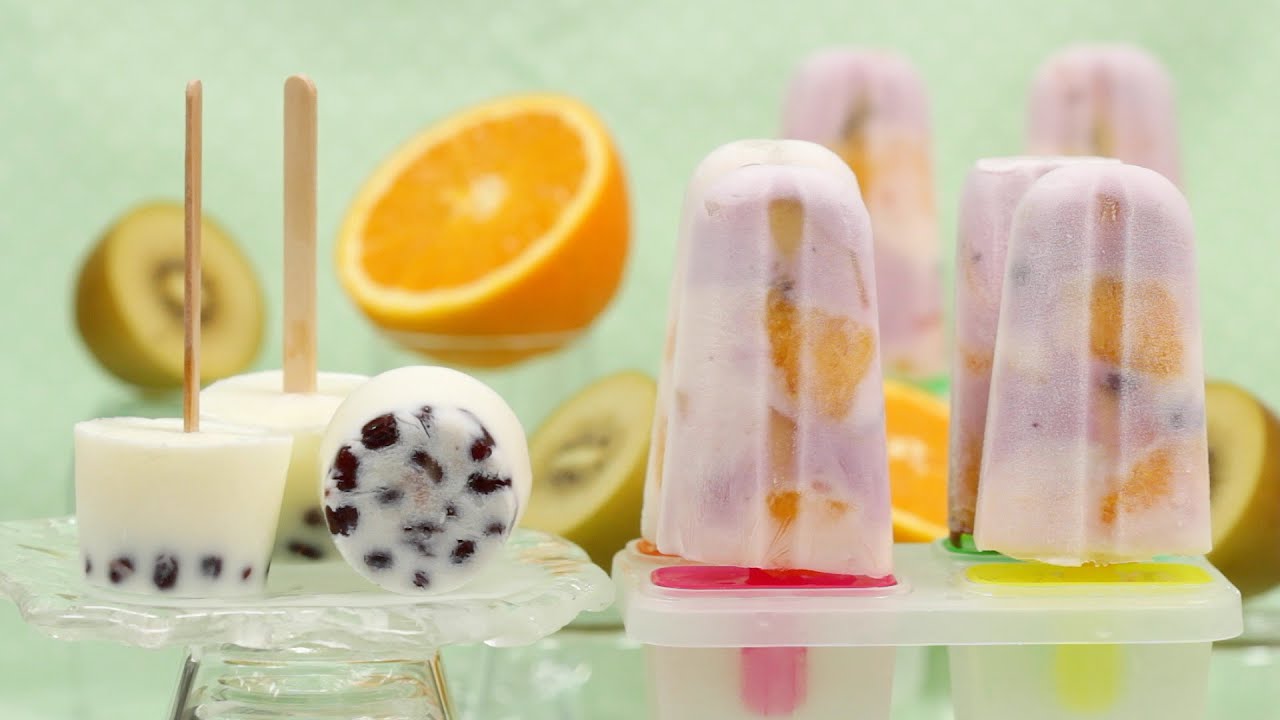 Frozen Yogurt and Azuki Milk Popsicles (Summer Dessert Recipe) | Cooking with Dog