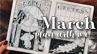 MARCH 2023 PLAN WITH ME | Jellyfish in Space Bullet Journal Theme in B5 notebook