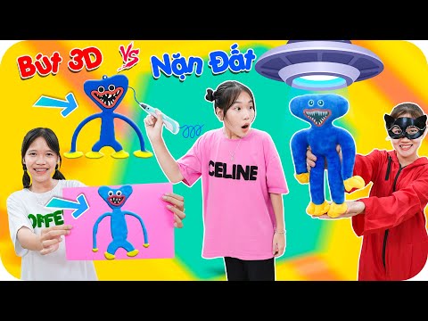 Đại Chiến Bút Vẽ 3D VS Đất Nặn ♥ Min Min TV Minh Khoa