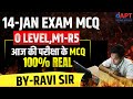 14 January M1-R5, 100% Real MCQ | Paper Solution | O Level Today Exam | आज का पेपर | #APTInstitute