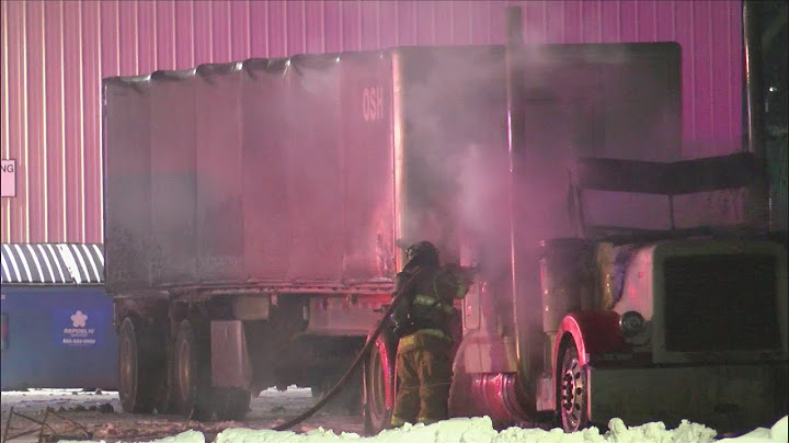 Semi truck catches fire