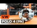 How to change rear wheel bearing / rear hub bearing on VW POLO 4 (9N)  [TUTORIAL AUTODOC]