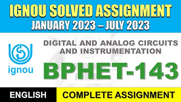 BPHET 143 IGNOU SOLVED ASSIGNMENT 2023 || bphet-143 solved assignment || january 2023 to july 2023