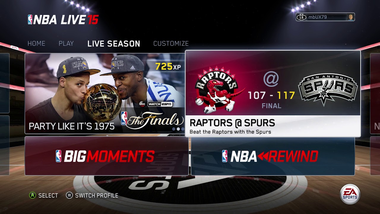 NBA LIVE 15 Bootflow, Main Menu, and Play Now