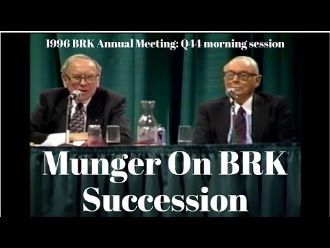 Charlie Munger On If Berkshire Hathaway Can Survive Without Warren Buffett (1996 Q44 am)